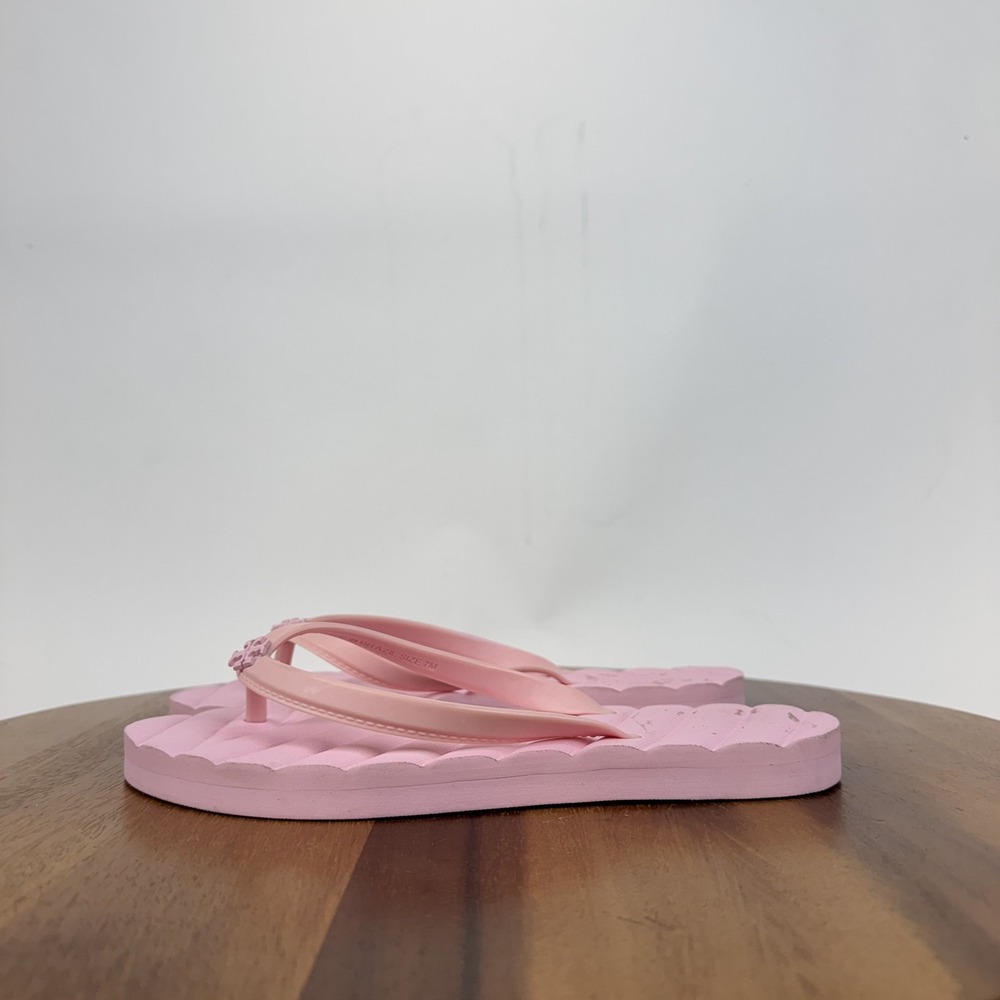 Womens‎ Tory Burch Kira Dark Pink Quilted Casual Thong Flip Flops Sandals Size 7 - Picture 6 of 8